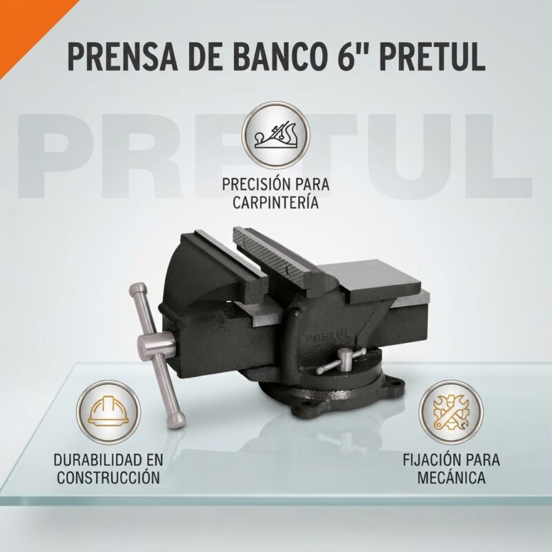 Prensa de Banco Pretul 6 Pulgadas Base Giratoria 360°