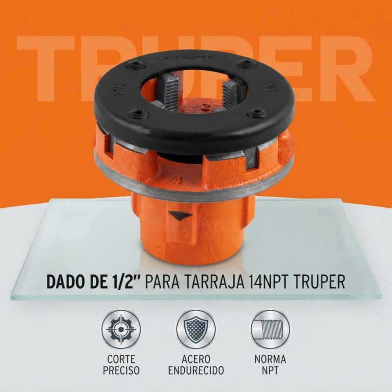 Dado para Tarraja Truper 1/2 pulg 14 NPT Peines Cambiables