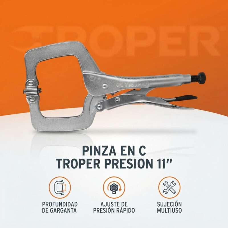 Pinza de presión tipo C Truper 11 pulgadas acero carbono