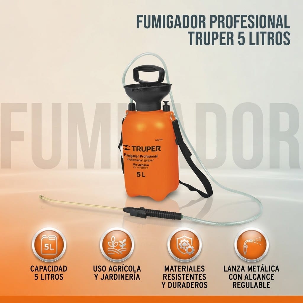 Fumigadora Manual Truper 5 Litros con Lanza de Latón