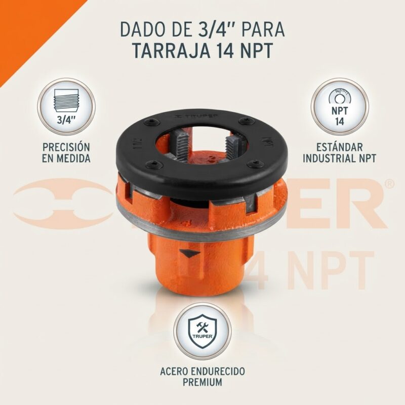 Dado para Tarraja 3/4 Truper NPT con Peines Reemplazables