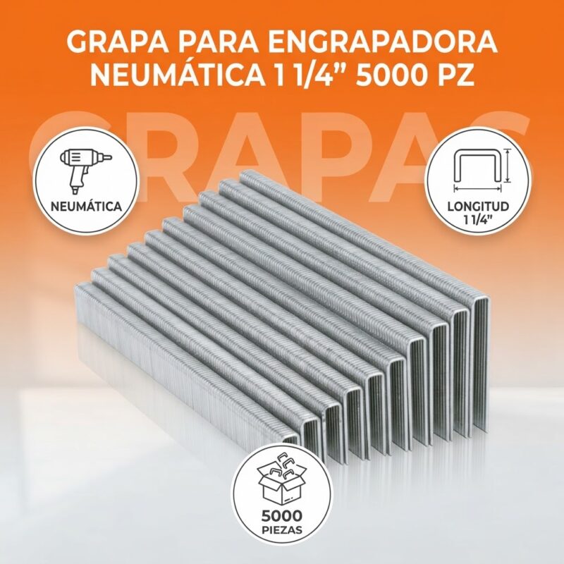 Grapa para Engrapadora Neumática 1 1/4 in Truper 5000 Pz