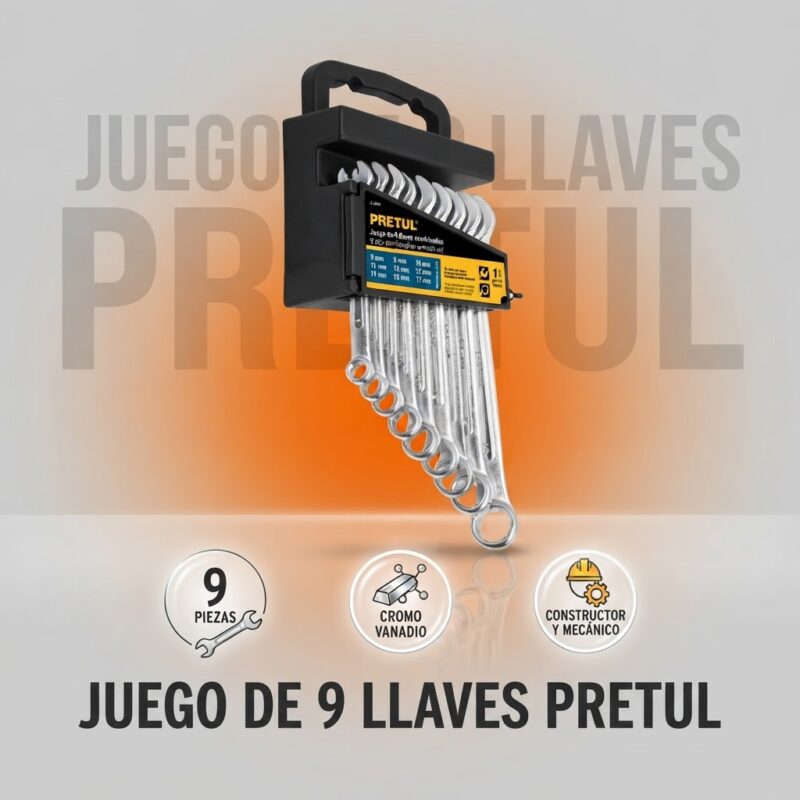 Juego de Llaves Combinadas Pretul J-209M 9 Piezas mm
