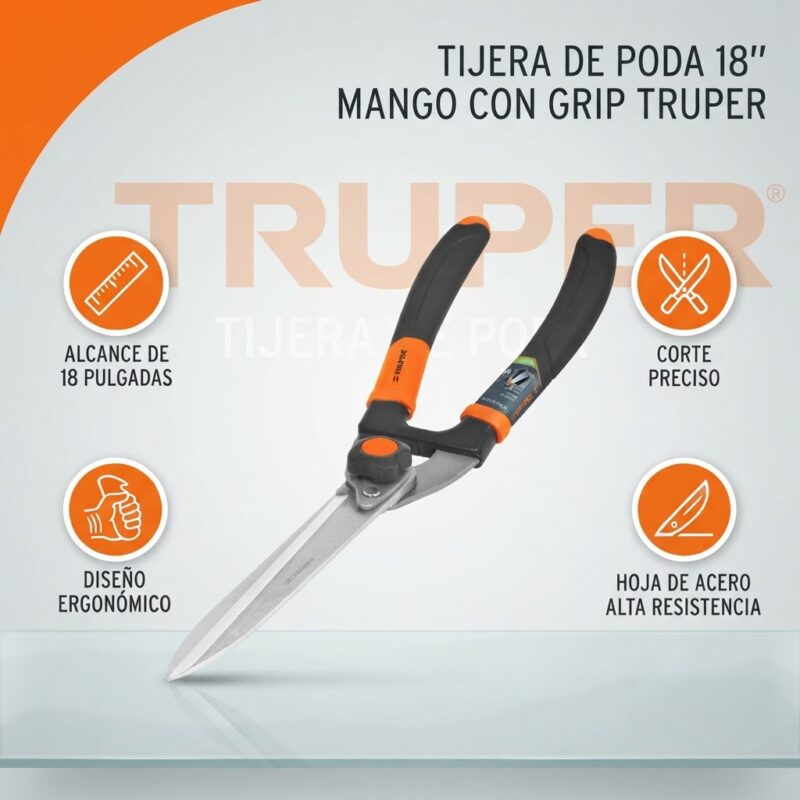Tijeras de jardinería Truper 18 pulgadas mango con grip