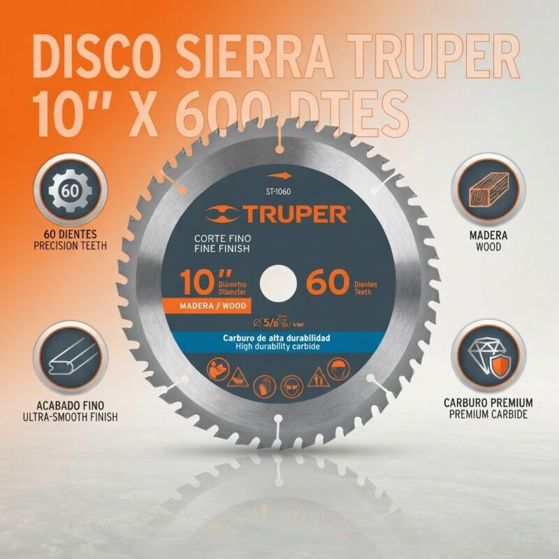 Disco de corte para madera Truper ST-1060 10" 60 dientes