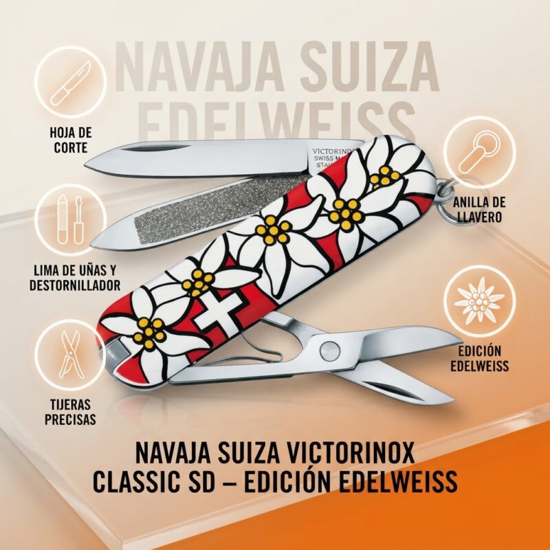 Navaja Suiza Victorinox Classic SD Llavero Edelweiss