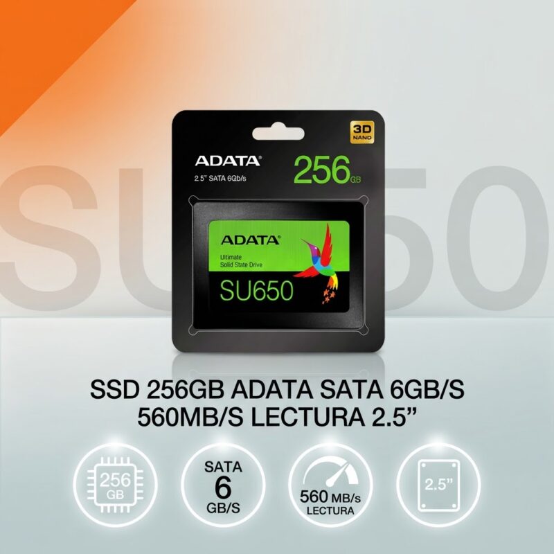 Disco Duro SSD 256GB Adata SU650 SATA 560MB/s 3D NAND