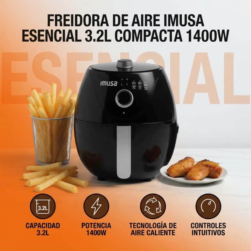 Freidora de Aire Imusa Esencial 3.2L Compacta 1400W