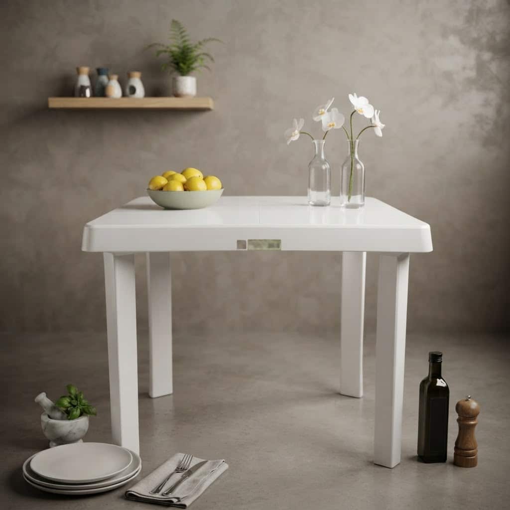 Mesa Plástica 6 Puestos Rimo Blanca Rectangular 140x80 cm - Imagen 7