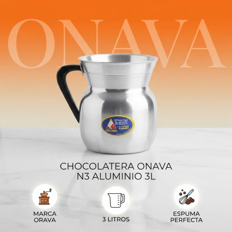 Chocolatera de Aluminio Onava N3 de 3 Litros 6-8 Tazas