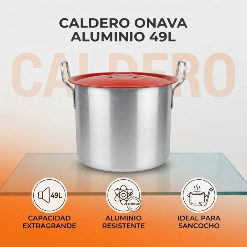 Caldero Grande para Sancocho Onava Aluminio 40x40 49 L