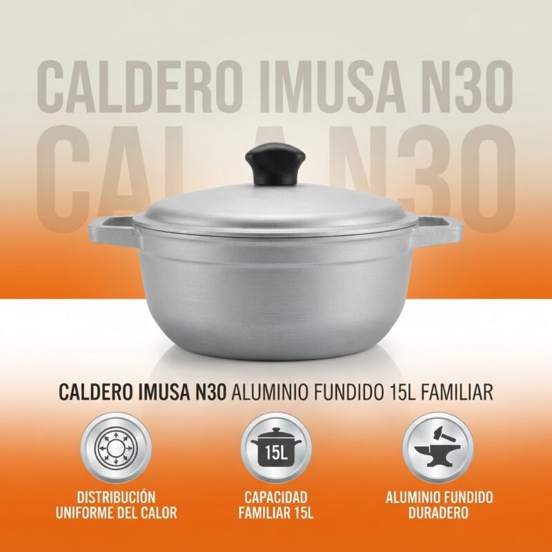 Caldero Imusa N30 Aluminio Fundido 30 cm 15 L Familiar