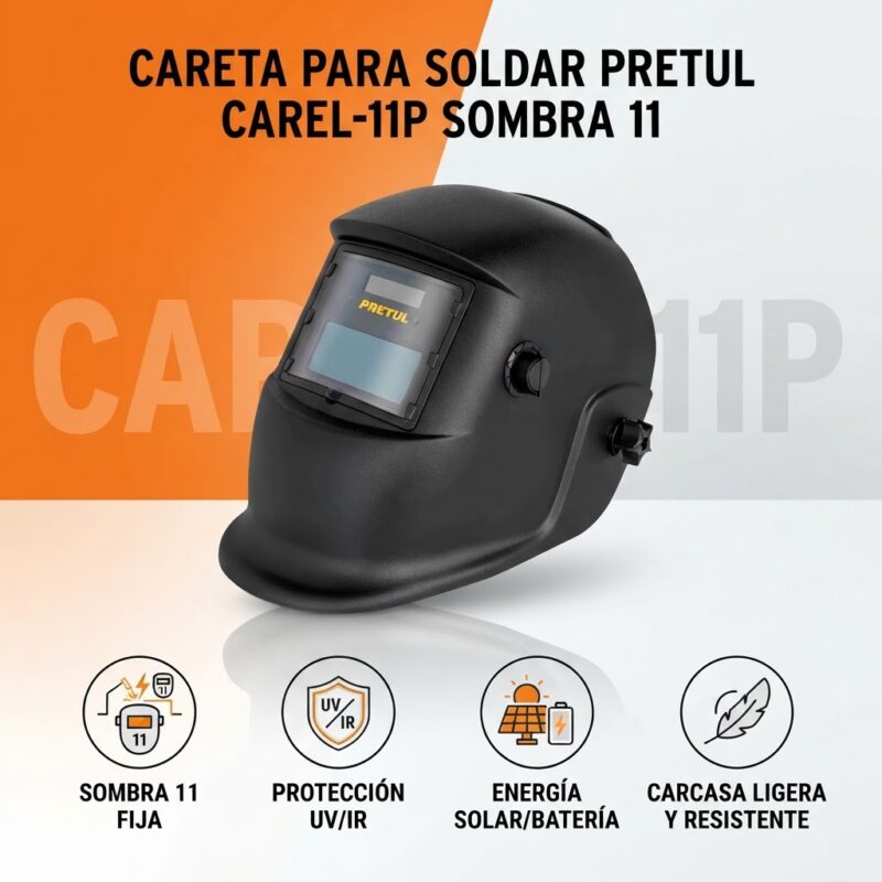 Careta para Soldar Pretul CAREL-11P Sombra 11 Automática