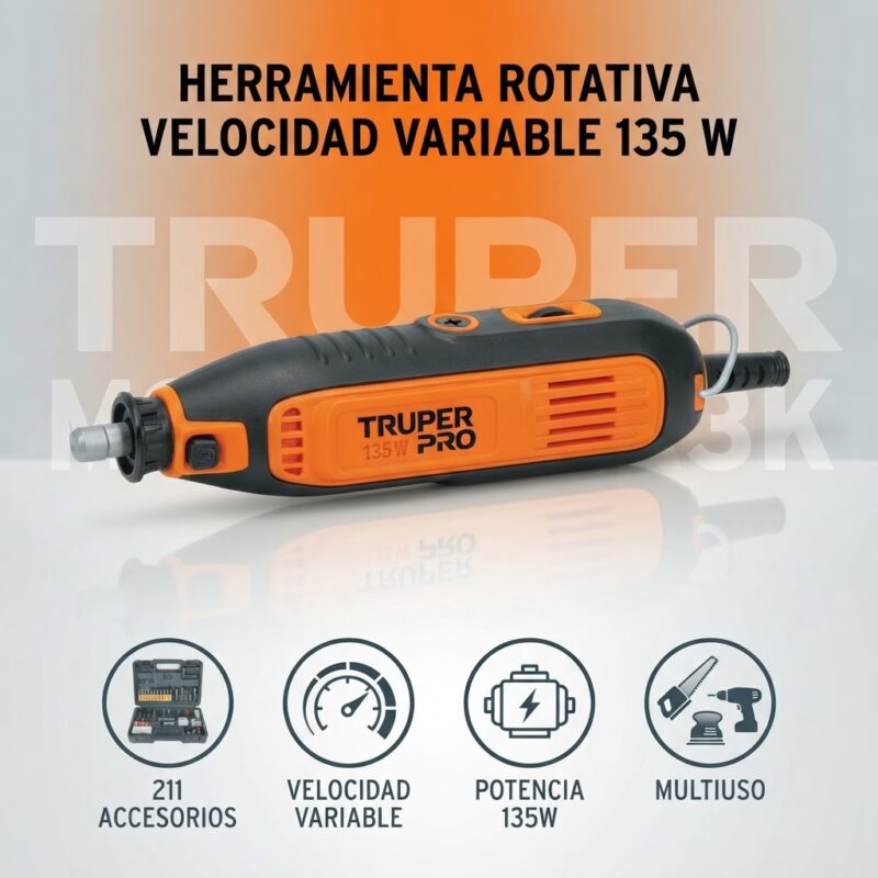 Mototool Truper Pro MOTO-A3K 135 W con 211 Accesorios