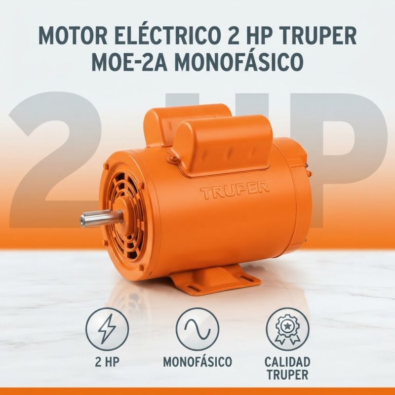 Motor Eléctrico 2 HP Truper MOE-2A Monofásico 3450 RPM