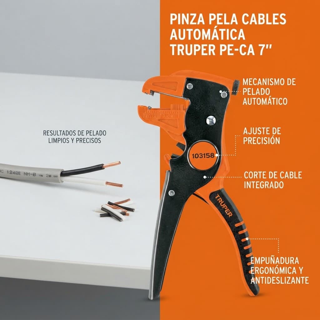 Pinza Pela Cables Automática Truper PE-CA 7 Pulgadas - Imagen 6