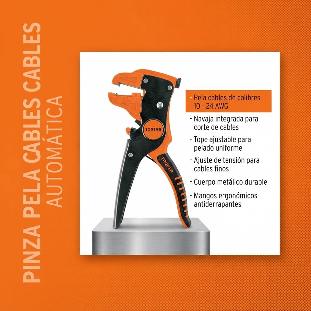 Pinza Pela Cables Automática Truper PE-CA 7 Pulgadas - Imagen 4
