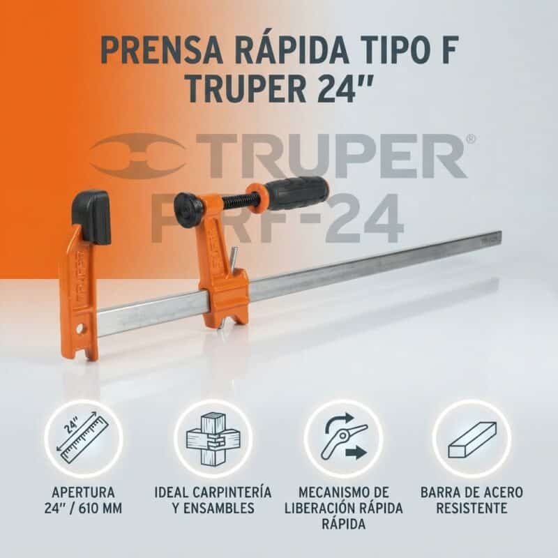Prensa Rápida para Madera Truper PRF-24 de 24 Pulgadas