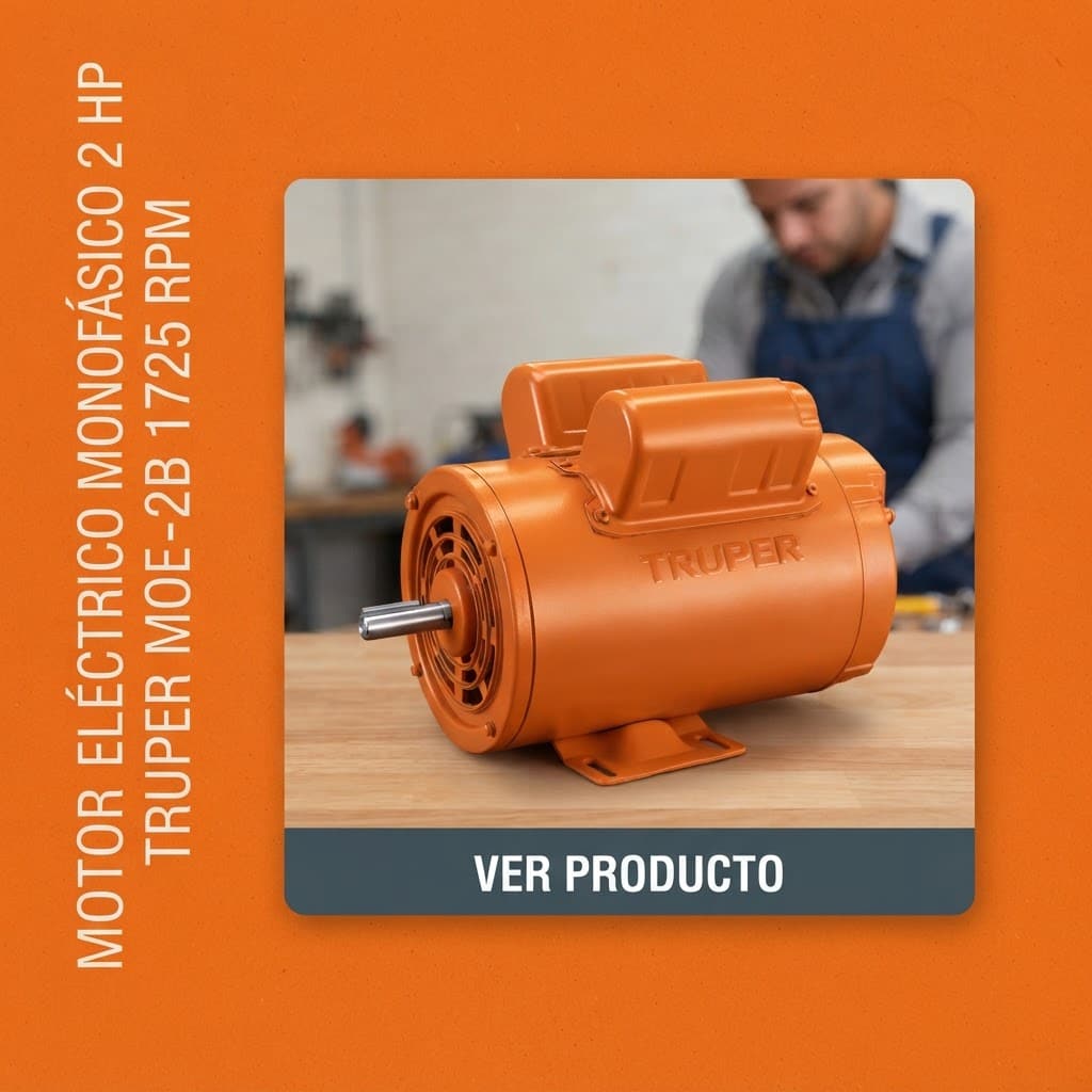 Motor Monofásico 2 HP Truper MOE-2B 1725 RPM Baja Velocidad - Imagen 4