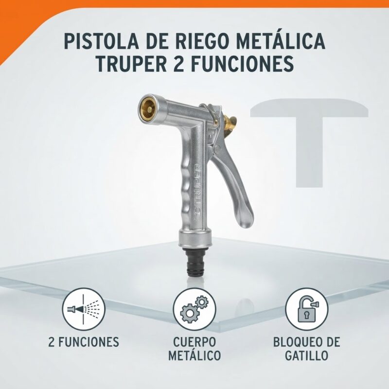 Pistola para Manguera de Agua Truper Metálica 2 Funciones