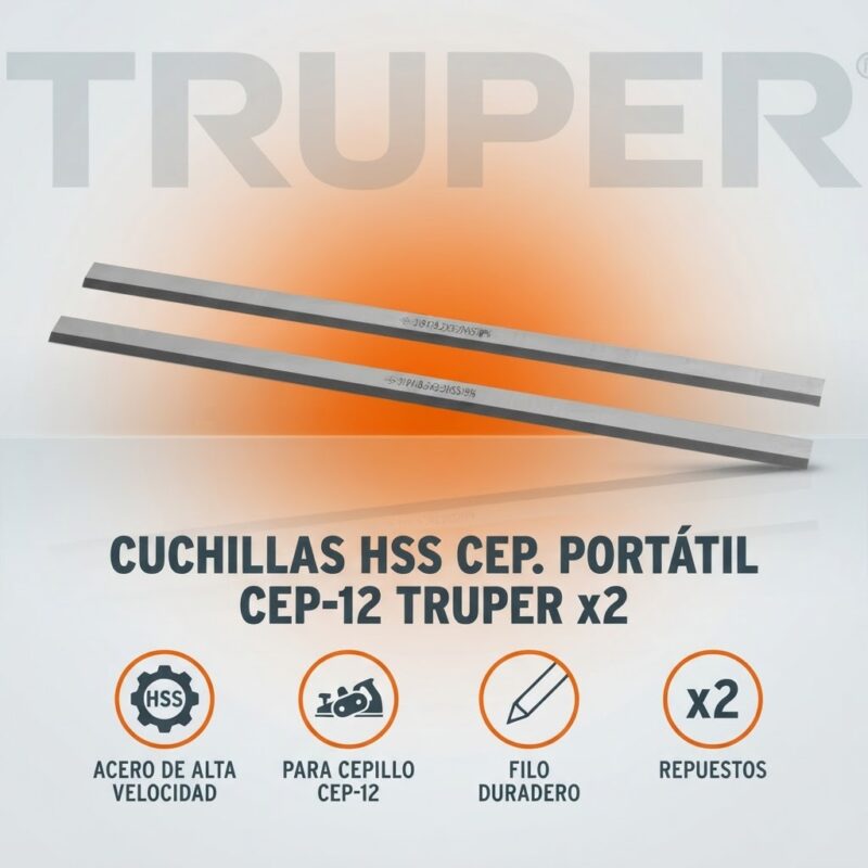 Cuchillas HSS para Cepillo CEP-12 Truper, Juego de 2