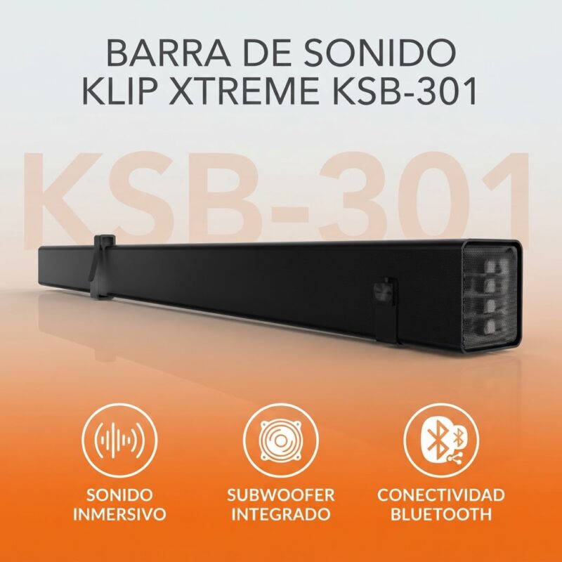 Barra de Sonido Klip Xtreme KSB-301 con Subwoofer Integrado