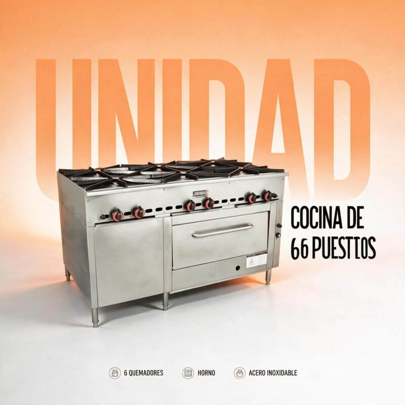Cocina Industrial Joserrago M-108 6 Puestos con Horno