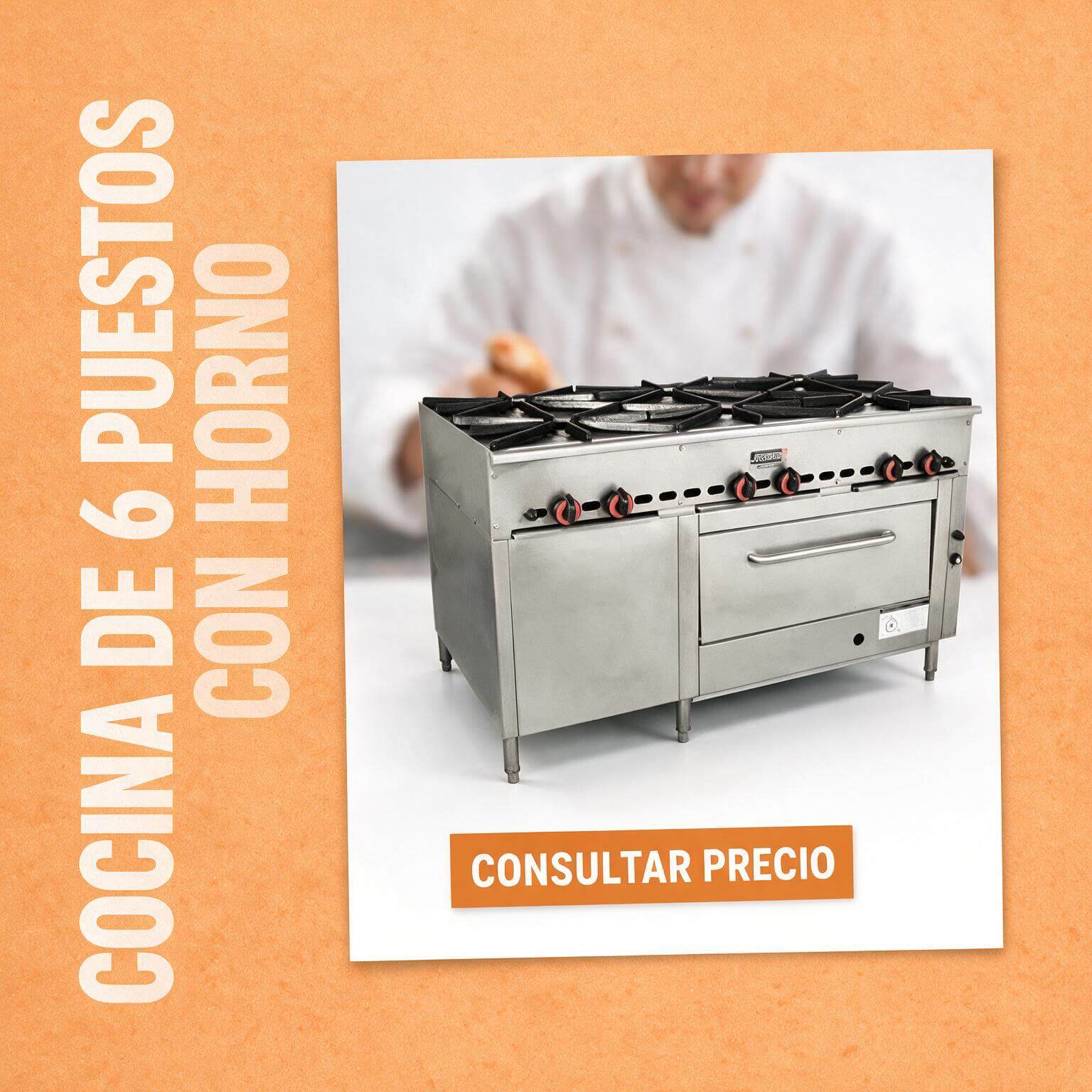 Cocina Industrial Joserrago M-108 6 Puestos con Horno - Imagen 2