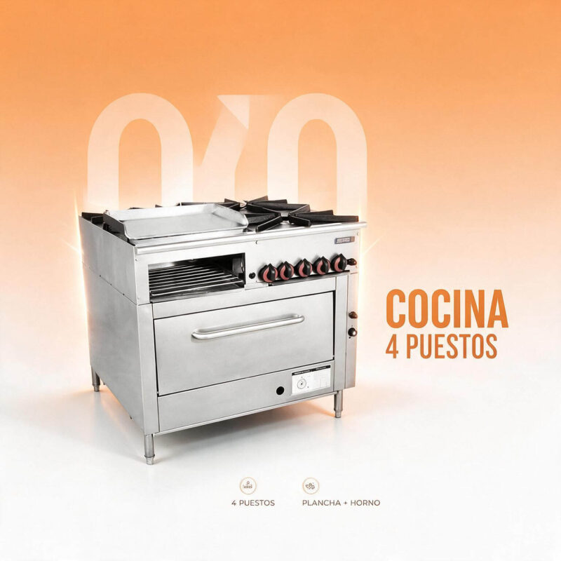 Cocina Industrial Joserrago M-73 4 Puestos Plancha Horno