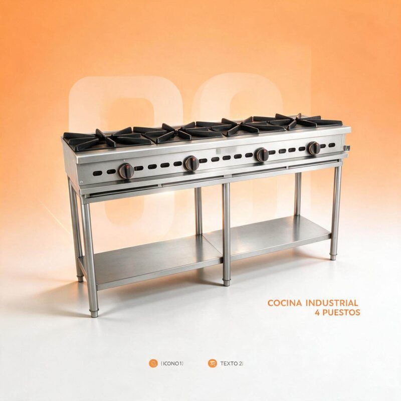 Cocina Industrial 4 Puestos Joserrago M-42 88000 BTU