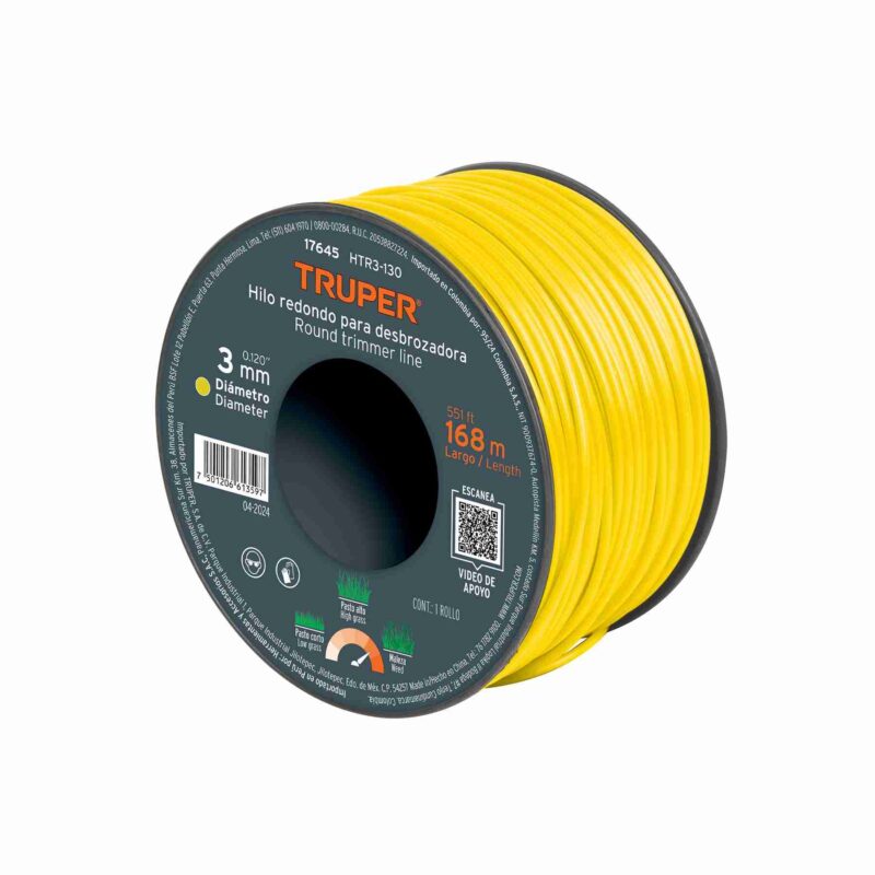 Hilo para Desbrozadora Truper 3 mm x 168 m Nylon