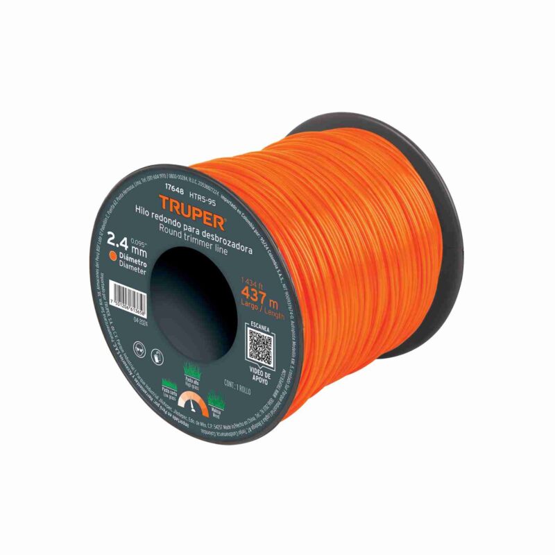 Hilo para Desbrozadora Truper 2.4 mm x 437 m Nylon