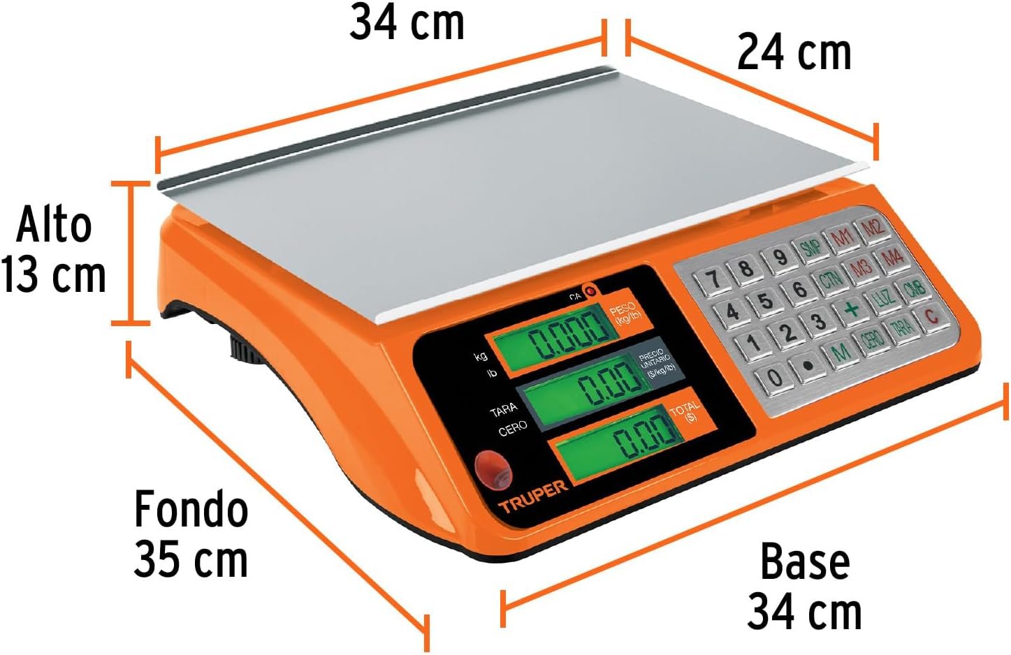 Báscula Electrónica Truper 40 kg Multifunción Tara - Imagen 9