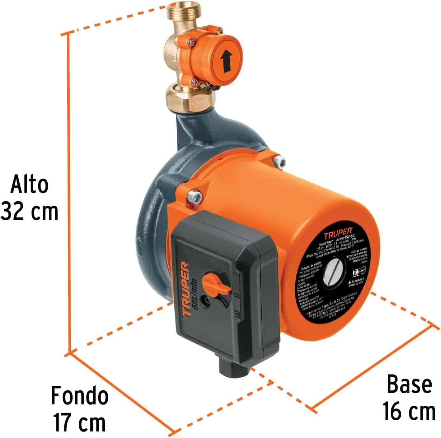 Bomba Presurizadora Truper 1/3 HP Sensor Regulable - Imagen 3
