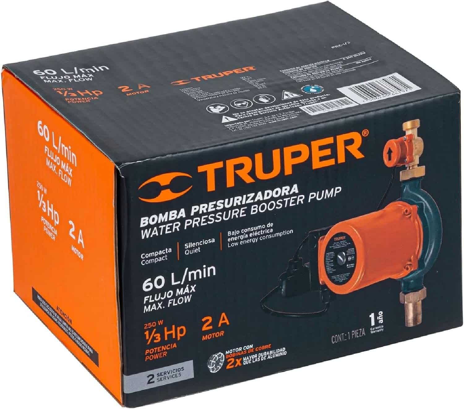 Bomba Presurizadora Truper 1/3 HP Sensor Regulable - Imagen 6