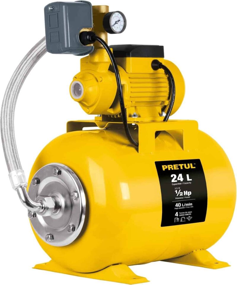 Equipo Hidroneumático Pretul 24L Bomba 1/2 HP