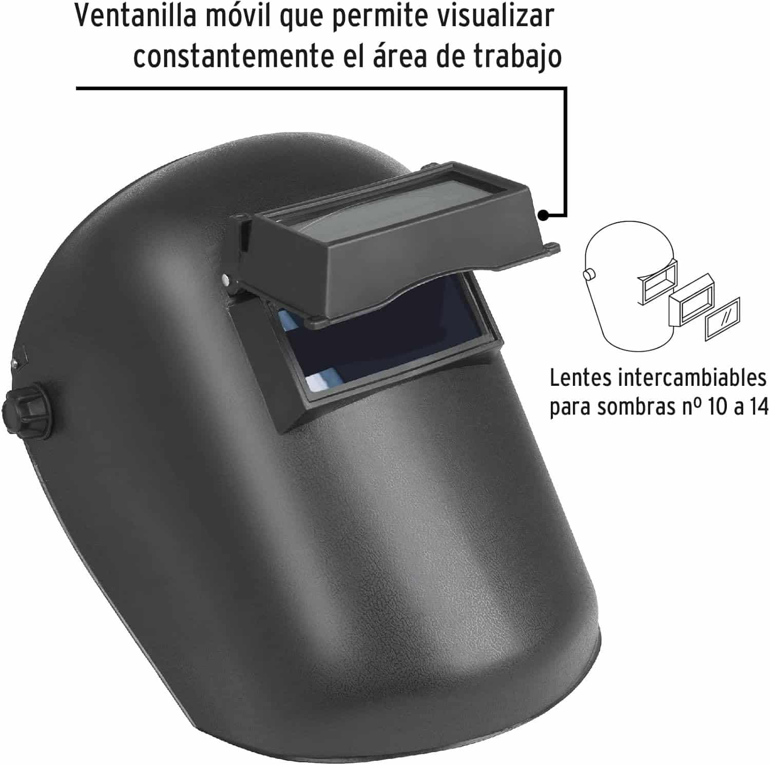 Careta para Soldar Pretul Lente Abatible Sombra 11 - Imagen 8