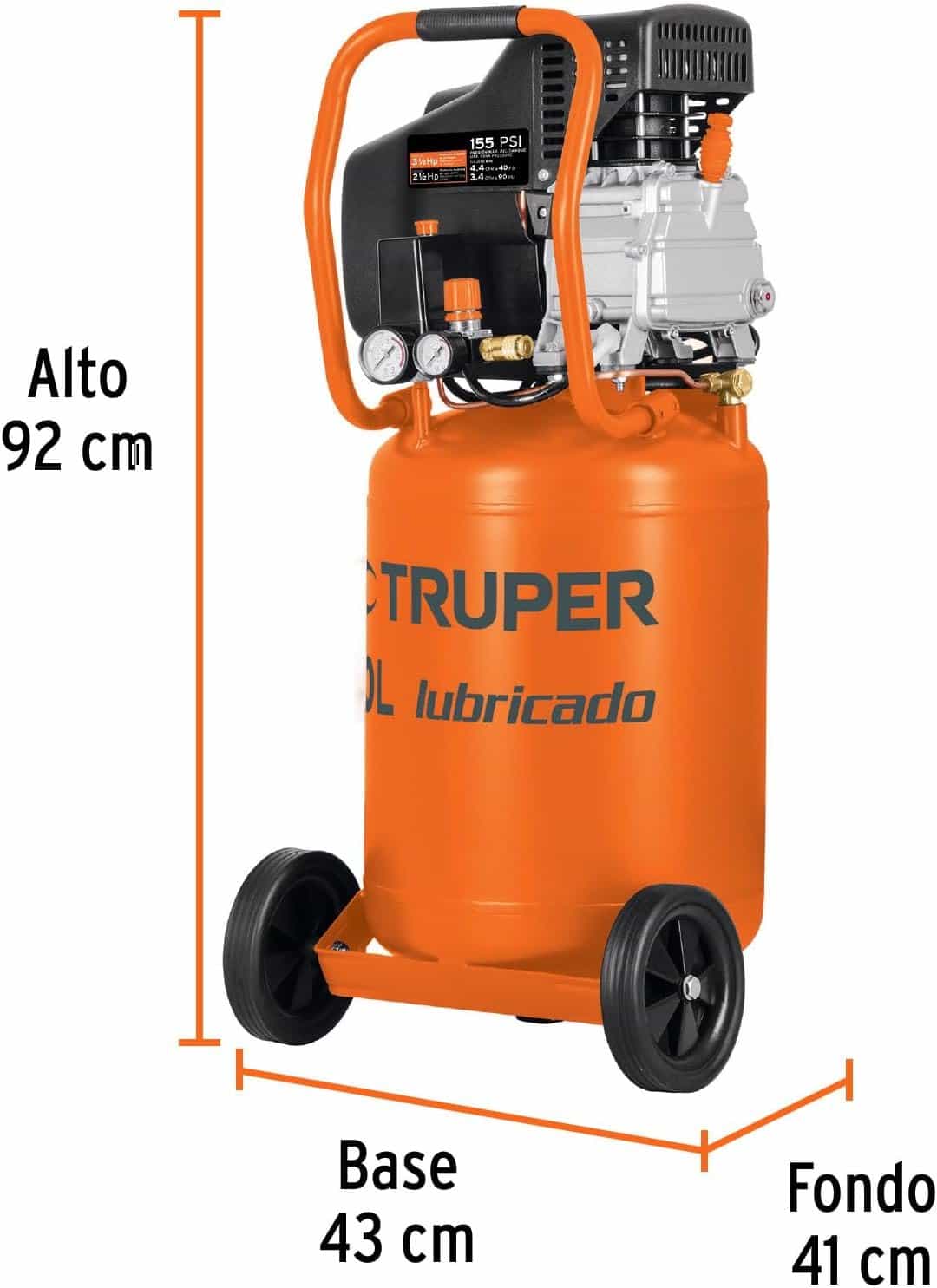 Compresor de Aire Truper 50L 3.5HP Lubricado Vertical - Imagen 2