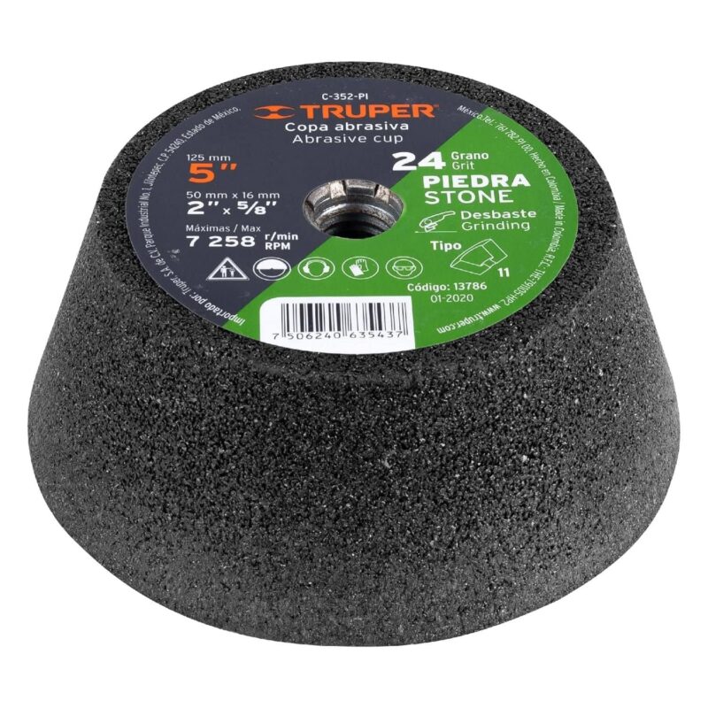 Copa Desbaste Piedra 5" Truper C-356-PI Carburo