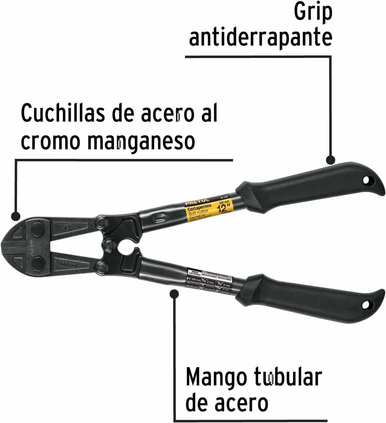 Cortapernos 24 Pulgadas Pretul Mango Tubular Acero - Imagen 8
