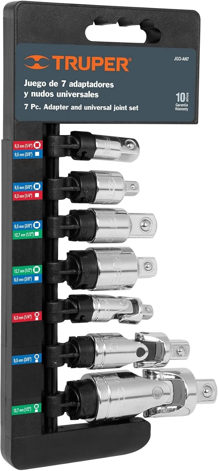 Adaptadores y Nudos Universales Truper 7 Piezas
