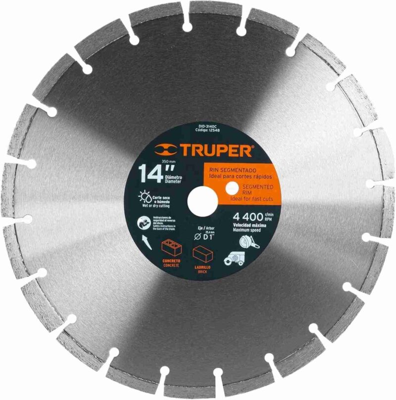 Disco Diamante 14 Truper DID-3140A Corte Asfalto