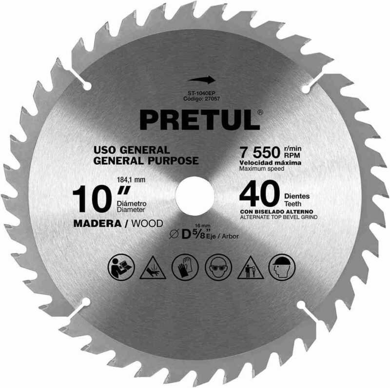 Disco Sierra 10 Pulgadas Madera Pretul ST-1040EP 40T