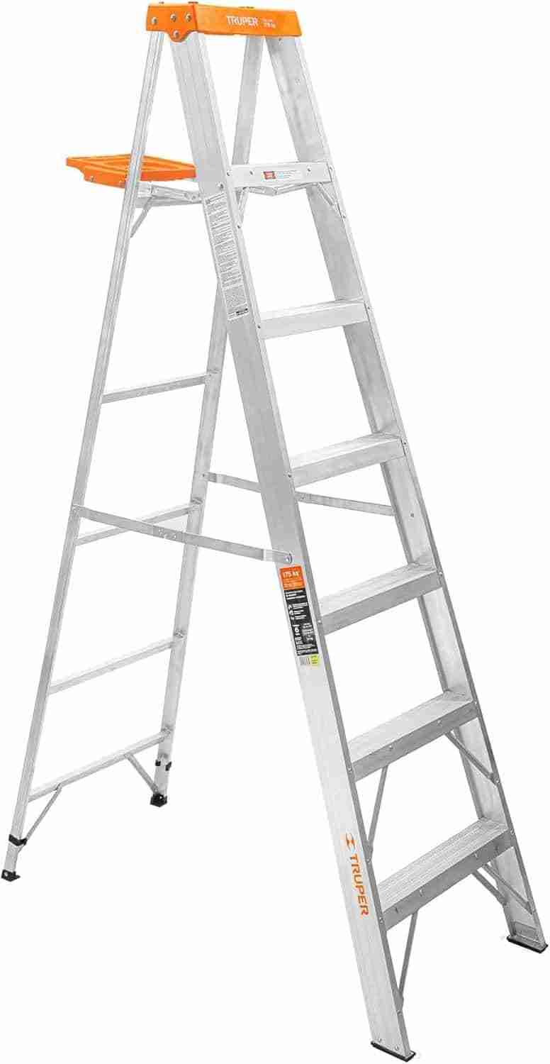 Escalera de Tijera 8 Escalones Truper EST-28 con Bandeja