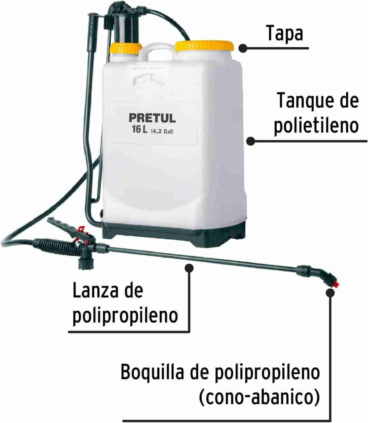 Fumigador Mochila Pretul FUM-16P 16 Litros Manual - Imagen 8