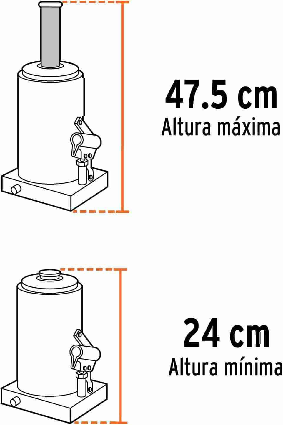 Gato Hidráulico Botella 21 Ton Truper Industrial - Imagen 3