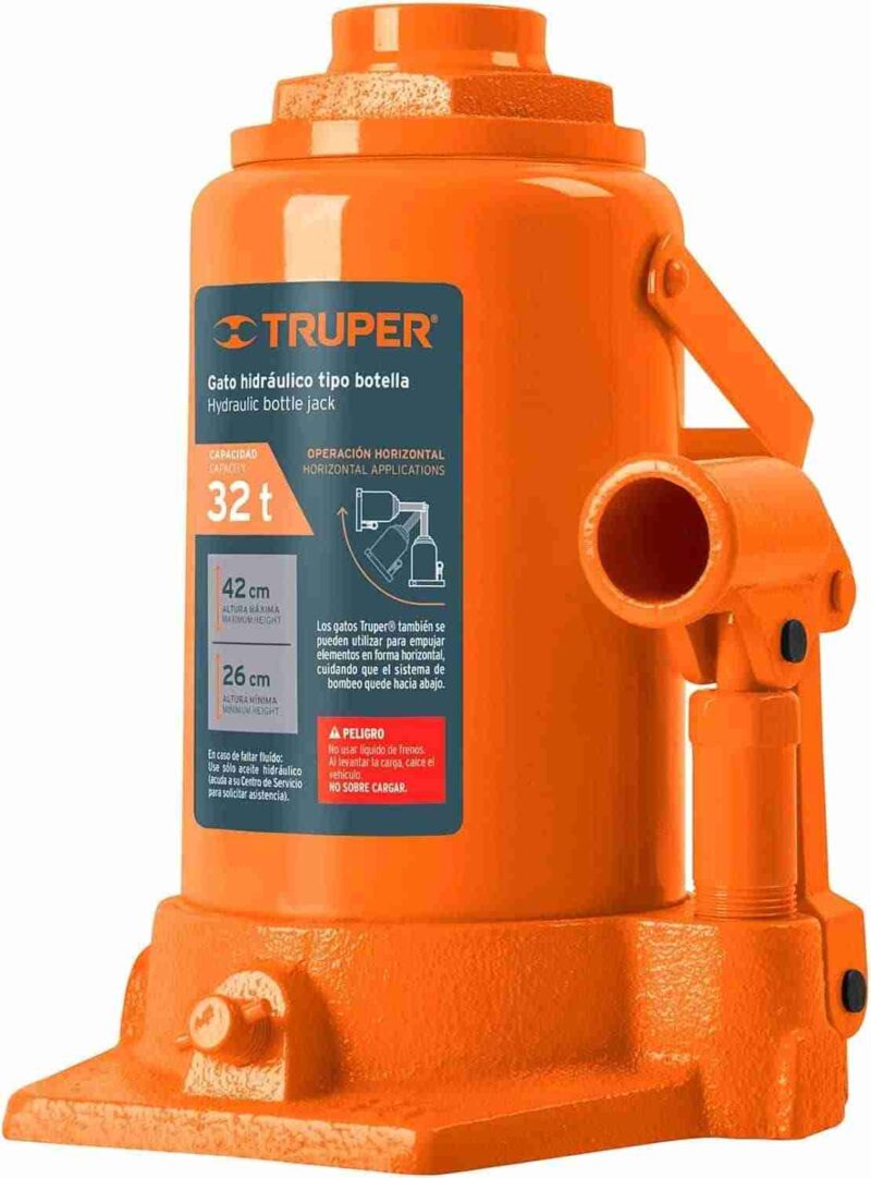 Gato Hidráulico Botella 32 Ton Truper Acero Aleado