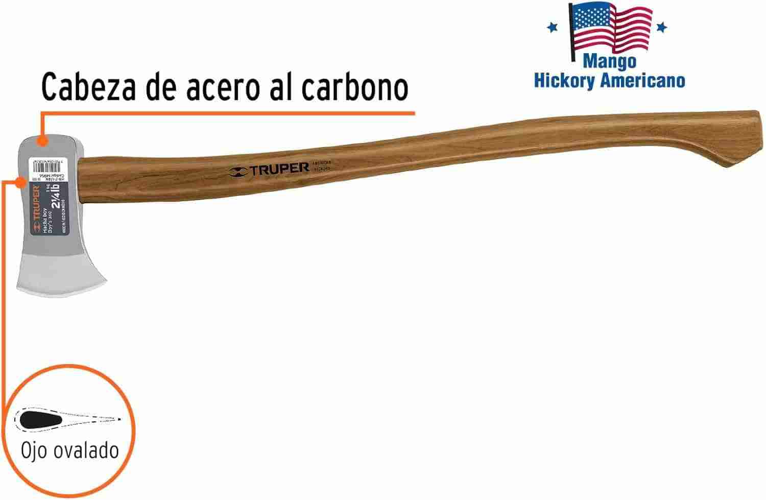 Hacha Truper 2-1/4 lb Mango Hickory 28 Pulgadas - Imagen 2