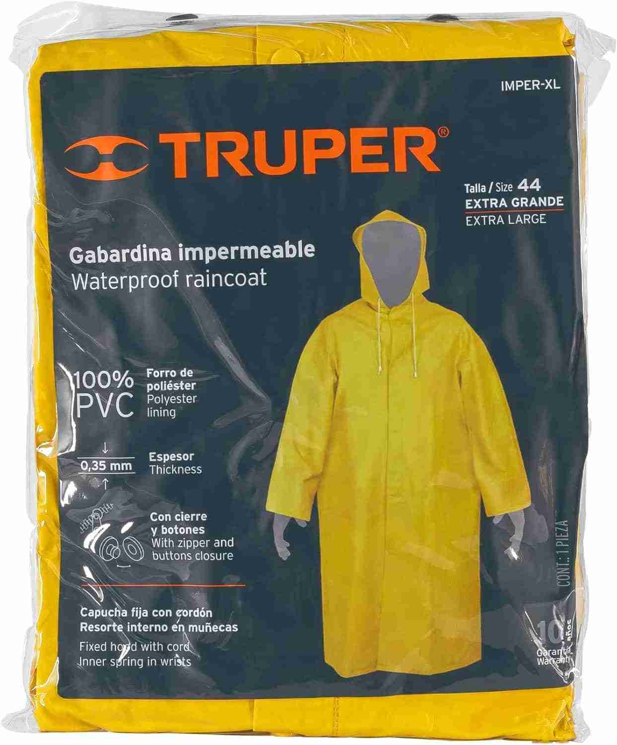 Gabardina Impermeable PVC Truper IMPER-L Talla Grande - Imagen 3