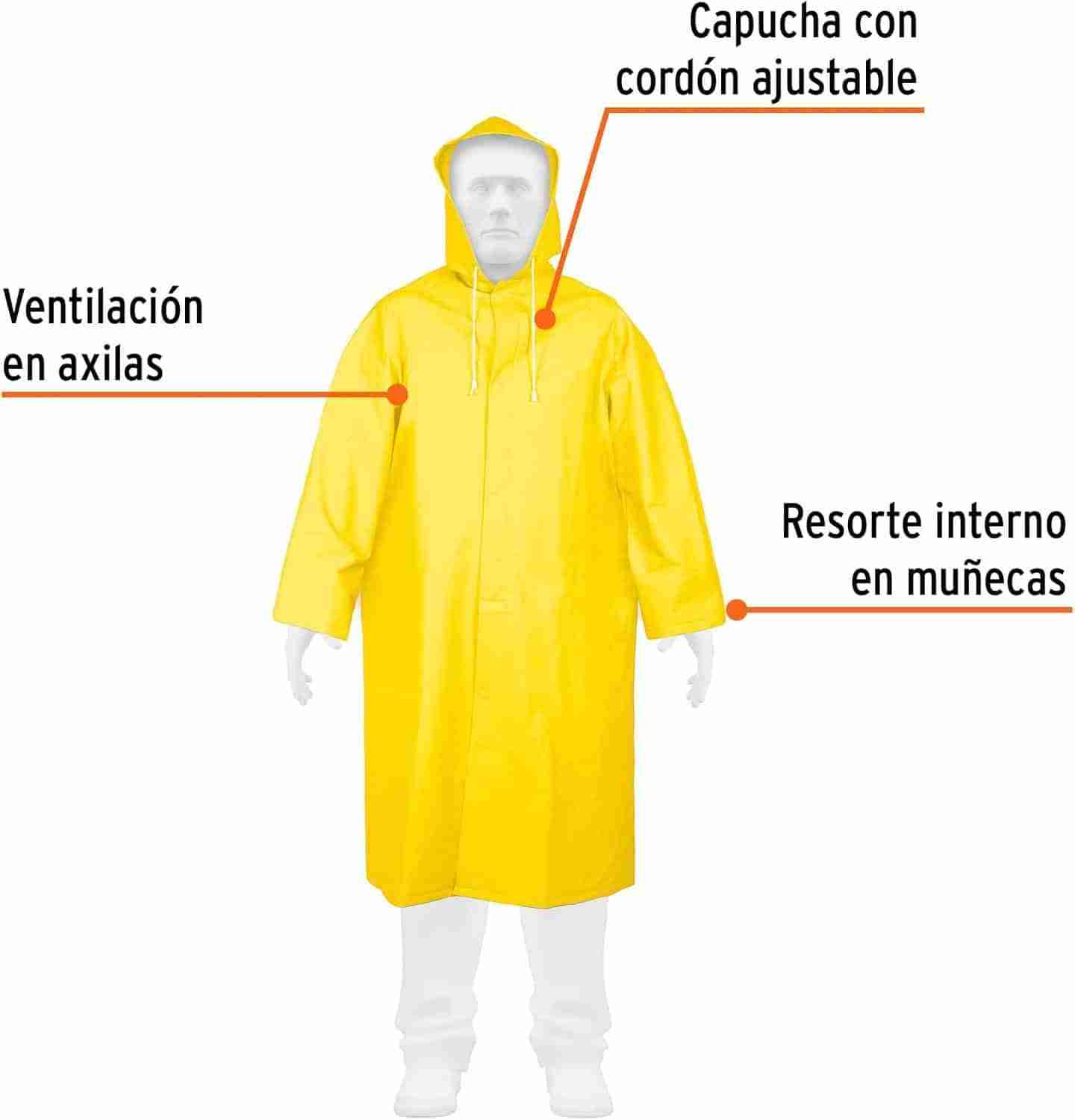 Gabardina Impermeable Truper IMPER-XL Talla XL PVC - Imagen 2